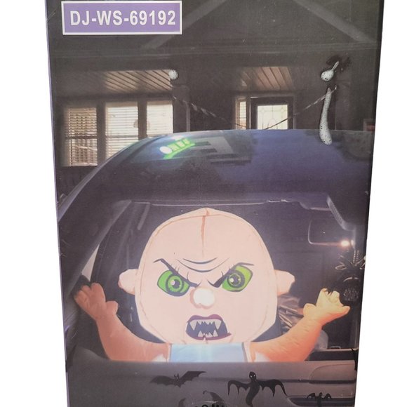 Sitting Mean Zombie Child Baby For Car LED Halloween Airblown Inflatable Decor - Picture 2 of 7